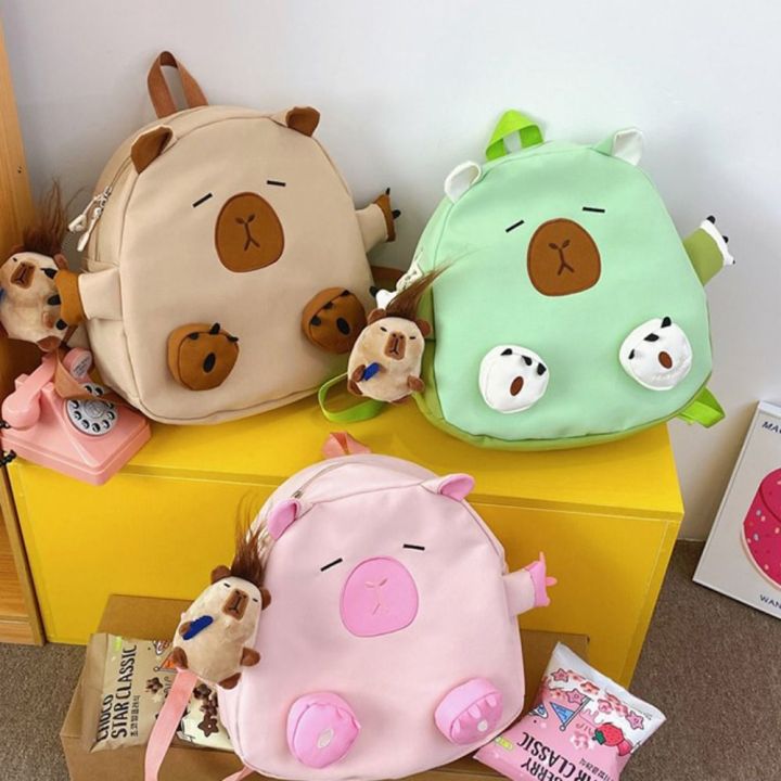 BEIBEI Handbag Capybara Backpack Large Capacity Candy Color Cartoon ...