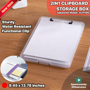 CLP100 Clipboard Storage Box | Transparent Plastic Storage Clip board with Casing Paper Holder Storage Clip Board Ideal for Teacher Students Sales Utility Medical Jobsite Industrial Office Engineer and Professional