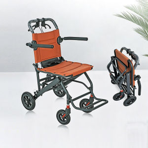 Lightweight Foldable Wheelchair Portable Travel Wheelchair With Handbrake For Adults Seniors