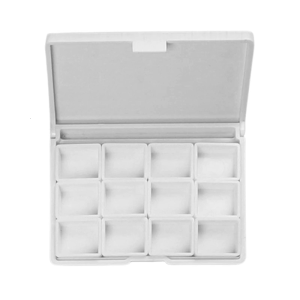 12 Well Palette Box Watercolor Mixing Tray with Dustproof Lid For Watercolor Oil Acrylics Gouaches Paints