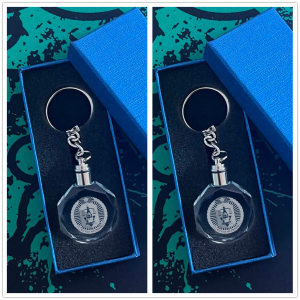 Christian LED Crystal Keychain 7 Colors | Christmas/Baptism/Mass Gifts | Religious Decor