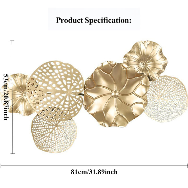 Luxury 3D Metal Lotus Wall Art – Modern Iron Wall Decor for Living Room ...
