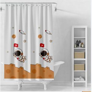 Tirai kamar mandi anti air bahan PEVA sudah dilengkapi dengan pengait(tebal) ukuran 180x180cm