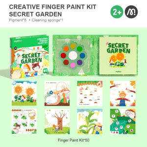 Mideer finger paint kit Bộ màu vẽ bằng tay đầy đủ tranh tô màu vẽ khuôn dấu 3 cấp độ nhiều chủ đề bé sáng tạo từ 2 tuổi