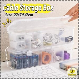 Plastic Data Cable Storage Box Desktop Storage Organizer Cable Management Organizer 1 Piece