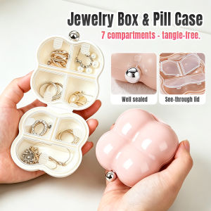 Talao Mini 7 Compartments Pill Box Plastic Sealed Dampproof Lightweight Travel Organizer Box 1Pc