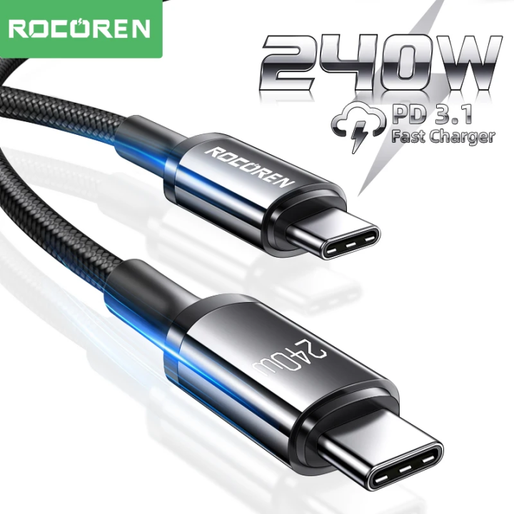 Rocoren Usb Type C To Type C Cable Pd W W W A Fast Charging Charger Wire Cord For