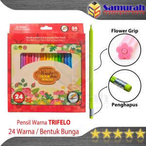 Pensil Warna Joyko CP 115 24 Warna Panjang ( Bisa Hapus ) / Trifelo TF 203 Color Pencil 24 Colours Erasable CP-115 / TF-203