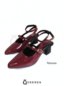 Queenza Pamela Heels Wanita 5 Cm Bahan Glossy