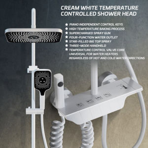 Shower Set Piano Key Temperature Control Digital Display Pressurized Shower Head 4-Speed Adjustable Shower Bathroom Faucet with SprayerFast shipping