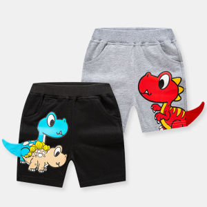 1-9 Years Korean Version Cartoon Dinosaur Casual Loose Boy Shorts Baby Cotton Sports Pants 2021 New