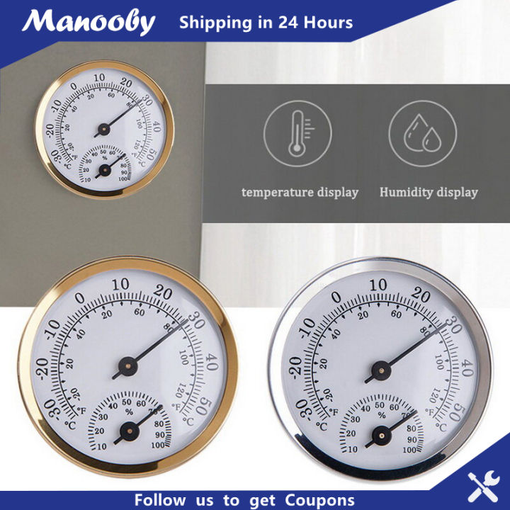 Mechanical Sauna Thermometer Hygrometer - Wall Mounted, Metal Case, No Battery Needed, For Steam Rooms & Home Saunas