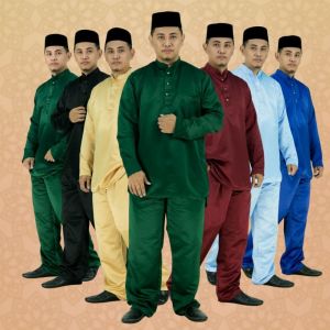 CY 1910 (S-5XL) PASANG Baju Melayu Lelaki Saiz Besar Ayaz | Baju Raya Lelaki Moden Potongan Slim Fit| Sesuai Semua Bentu