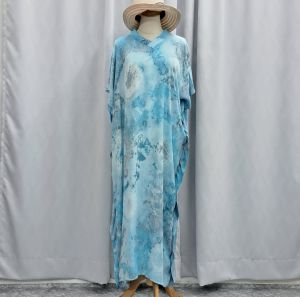 [050] DRESS KAFTAN KELAWAR V-NECK TIEDYE/LONG DRESS TIEDYE