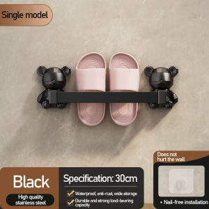 Bathroom slipper rack wall-mounted shoe rack toilet storage bathroom door slipper hanger