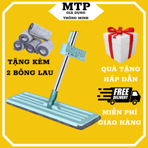 Cây lau nhà tự vắt thông minh xoay 360 độ tặng kèm 2 bông lau Cây lau nhà thông mình tự vắt Chổi lau nhà