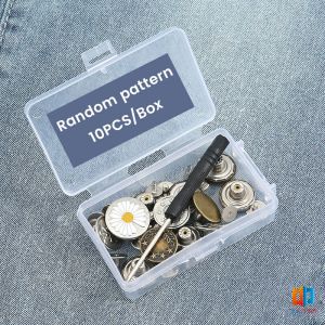 T.Z. กระดุมขยายเอวกางเกงยีนส์ กระดุมโลหะ ถอดได้ ใช้ซ้ําได้ พร้อมไขควง พร้อมกล่อง 10 ชิ้น/20 ชิ้น Jeans buttons