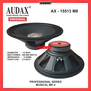 SPEAKER AUDAX AX 15513 FULL RANGE 300-600 WATT 15513 AX 15513 M8 ORIGINAL AUDAX INDONESIA