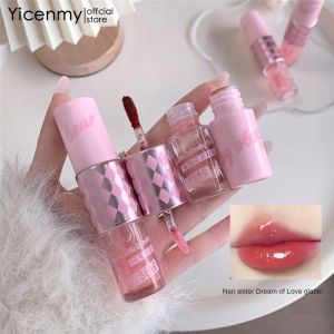 Yicenmy Gege Bear Velvet Matte Lip Gloss Double-Ended Lip Tint Silky Smooth Lip เคลือบริมฝีปากที่ยาวนาน