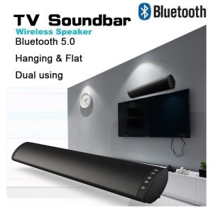 Banchgw TV Bluetooth Sound Bar Speaker with Wired Digital Optical Audio RCA AUX USB TF Card Input with Remote Bass Stereo Surround Voice