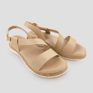 ST.JAMES รองเท้าหนัง PU/รองเท้าแตะรัดส้น ส้น 4.5 CM. รุ่น OPAL สี OVALTINE l รองเท้าแตะ ผู้หญิง