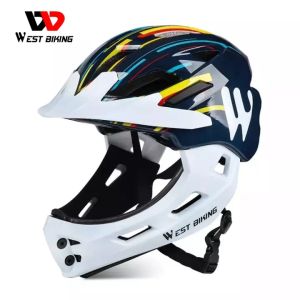 WEST BIKING 2 in 3-15 Kids Helmets Full Face Helmet Boy Girl Safety Hats for Cycling Motorcycle Ski Scooter