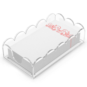 Multipurpose Acrylic Scalloped Desktop Tray for Wedding Party Decors Hotel Bathrooms and Household Storage