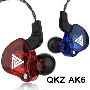 QKZ AK6 หูฟังอินเอียร์ ไดเวอร์ 10 มม. สเตอริโอ มีไมค์ Super BaseHiFi Earphone Sport Earbuds หูฟังอินเอียร์ headphone