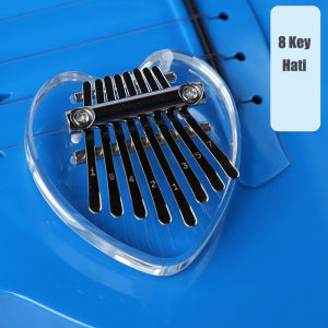 Kalimba Mini Piano Jari 8 Keys Alat Musik Thumb Piano Bahan Kayu Akrilik Kristal Transparan