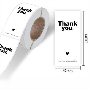 GTRBFDS 100pcs/roll Rectangular Thank You Sticker Envelope Decoration Waterproof Gift Packaging Sticker Sealing Sticker