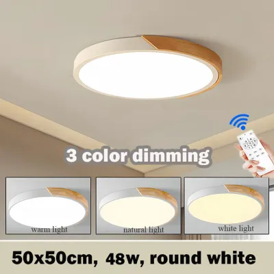 KASIDA ceiling lights modern design ceiling light tri colors dimming with remote Ultra Thin ceiling lamp 18/36/48W center light for ceiling led ceiling lights for living room bedroom bathroom Kitchen balcony hallway