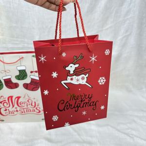 Merry Christmas ถุงของขวัญ หูหิ้ว กระดาษหนา ลายน่ารัก ติดแกรม ตรีมคริสต์มาส พร้อมส่ง