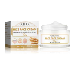 Eelhoe White Rice Whitening Face Cream Anti Aging Remove Wrinkles Nourishing Moisturizing Facial Cream Shrink Pores Removal Dark Spot Fade Fine Lines White Rice Essence Firming Brightening Rejuvenation Skin Cream Improve Dull Skin Care