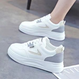 Women Student Fashionable Casual Shoes with Breathable Upper Wear-Resistant Non-Slip Thick Sole Versatile Light
