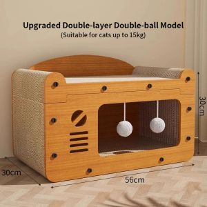 Turtle Cat Bed with Cat Scratcher Board Large Space Pet House Multi-cat Shared Nest Bed Pet supplies
