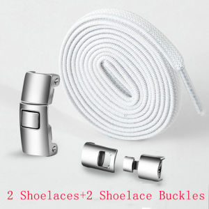 No Tie Shoeslaces Colorful for Kids and Adults Elastic Athletic Shoe Laces Lazy Shoelaces Elastic Free Lace Shoelaces Versatile Stretch Free Metal Mesh Lace Buckle