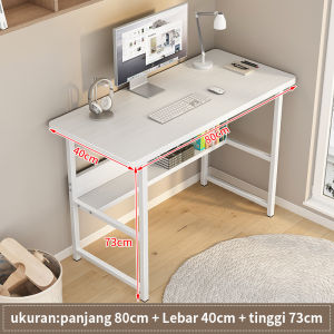 Animacos Meja kantor Meja komputer meja kerja meja belajar Meja Meja rias persegi panjang Meja kamar tidur sederhana Dengan partisi(A150 120cm✖45cm)