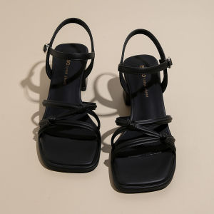 IELGY sandals womens 2025 new fashion temperament silver word with thick heel high heel