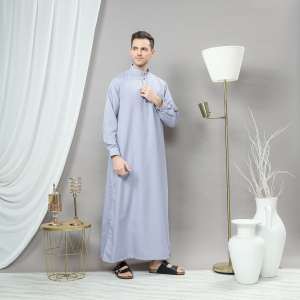 jubah pria lengan panjanag model saudi polos |katun premium ukuran M L XL XXL BONUSPECI gamis maqbul