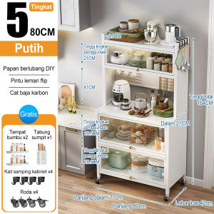 LL Rak Dapur Multi-layer Dengan Roda Pintu / Rak Dapur Serbaguna / Rak Dapur Serbaguna
