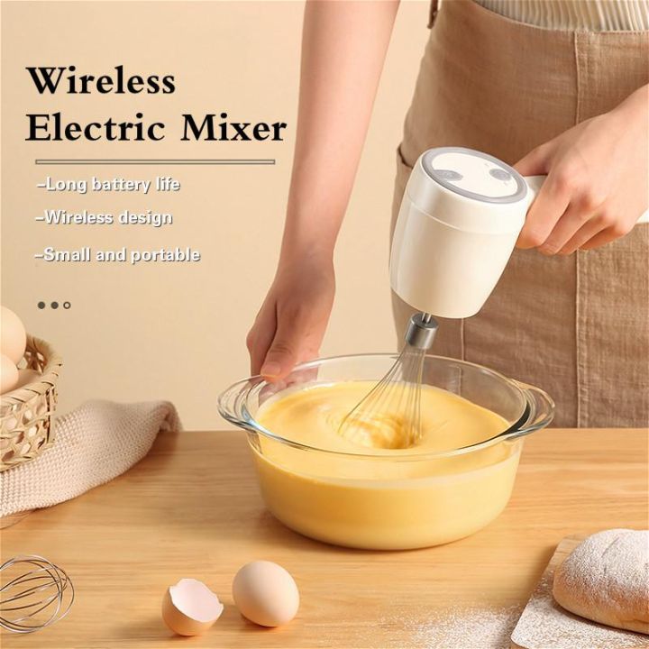 Wireless Electric Egg Beater Stainless Steel Hand Mixer Electric Whisk Mixer Household Handheld Whisk Stand Mixer Lazada