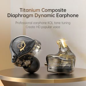 QKZ X HBB Titanium Coated Fidelity Bass Earphones In Ear Monitor Noise Canceling 10mm