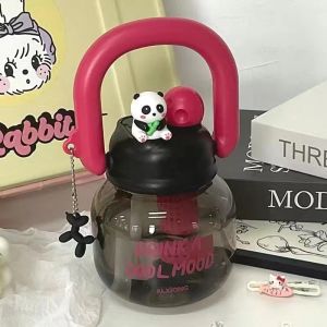 800ml Blackpink Drinking Bottles Big Capacity Plastic Tumbler Strawed Spill Proof Water Bottle Cup With Handle