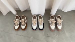 Giày nữ thời trang Feng Liya 2024 Giày thể thao đế dày kiểu waffle mới cho mùa xuân sớm giày tăng chiều cao cho bố