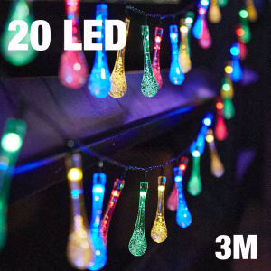 5M Solar 20LED Light Raindrop LED String Lights Fairy Lights Waterproof Solar Garden Lamp Christmas lights Christmas Decoration