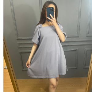 SUNNY - DRESS PUFFY LENGAN PENDEK / DRESS POLOS WANITA