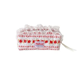 NJJU Fruit Strawberry Ruffle Lace Stationery Bag Storage Bear Bunny Pen Bag Pencil Pouch Makeup Cosmetic Storage Large Capacity Korean Style Pencil Case Stationery Holder