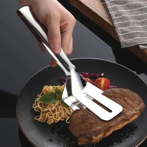 Stainless Steel Kitchen Multi-function Food Tongs Food Clip Fried Fish Tons Steak Tongs Food Baking Tong Barbecue Tongs Barbecue Clamp BBQ Tongs Fried Fish Spatula Kitchen Utensils Buffet