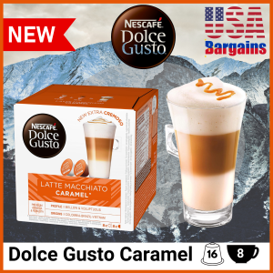 SUPER OFFER! Nescafe Dolce Gusto Caramel Latte Macchiato Coffee Pods | New Flavor | Premium Creamy Caramel Latte | Compatible with Dolce Gusto Machine | Imported Quality | Best Seller | Limited Stock