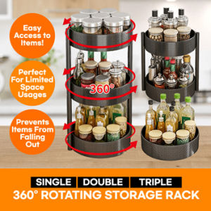 SG Local Kitchen 360 Degree Rotating Pallet Rack Lazy Susan Turntable Plus Thick Kitchen Storage